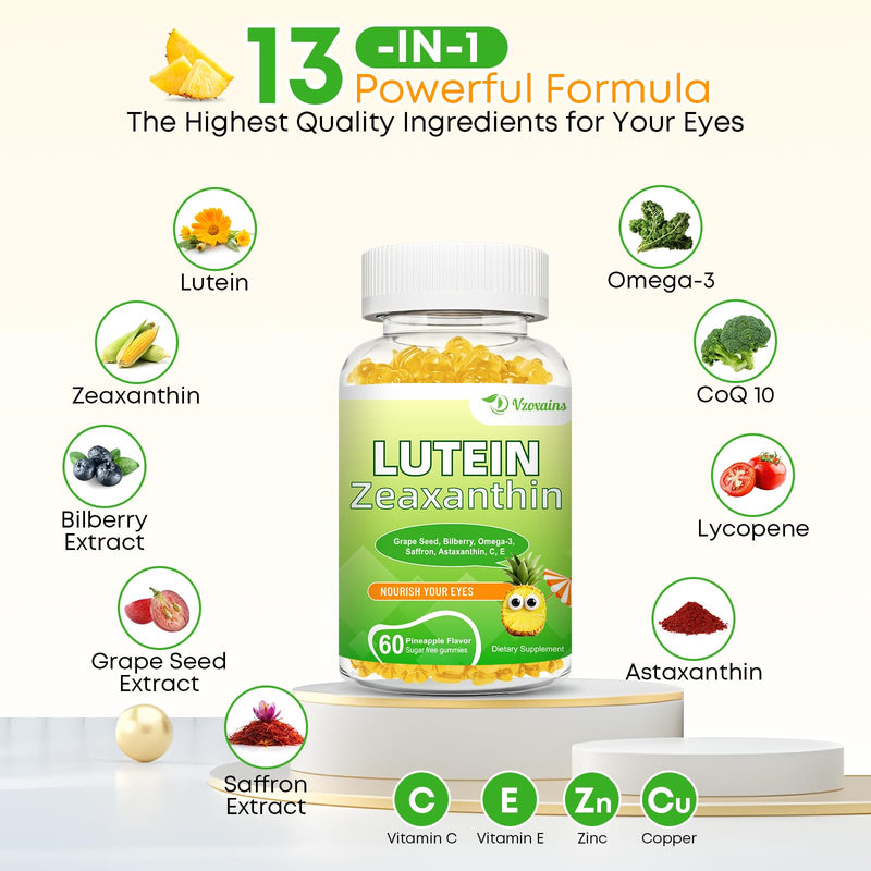 Lutein 20 mg with Zeaxanthin Gummies – Eye Health Support (120 ct)