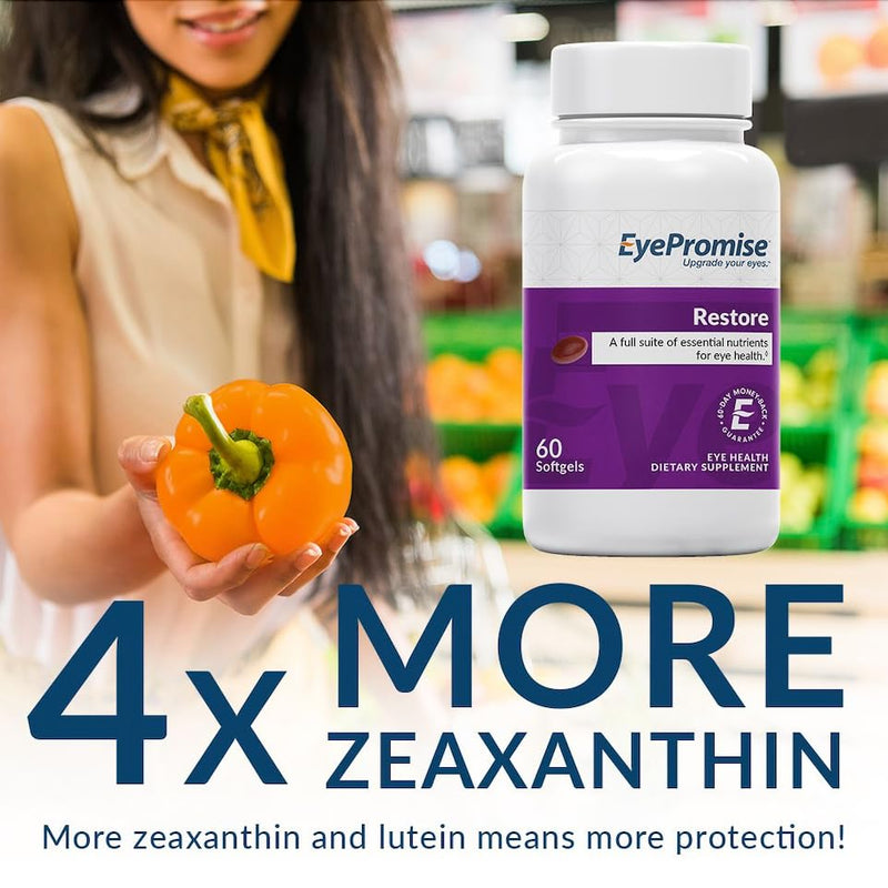 EyePromise Restore Eye Health Supplement – 60 Softgels, 30-Day Supply | Zeaxanthin, Lutein & Omega-3