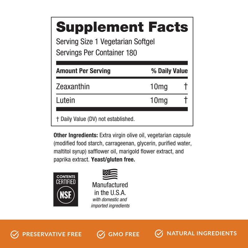 EyePromise Zeaxanthin & Lutein Eye Vitamin - 180 Softgels, 90-Day Supply