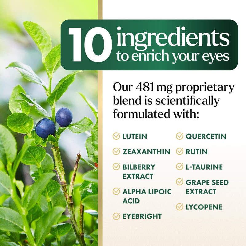 Eye Vitamins & Mineral Supplement – Lutein, Zeaxanthin, Zinc (120 Capsules)