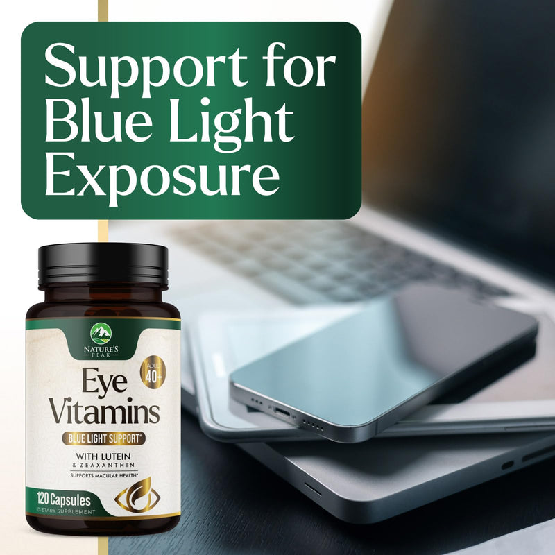 Eye Vitamins & Mineral Supplement – Lutein, Zeaxanthin, Zinc (120 Capsules)