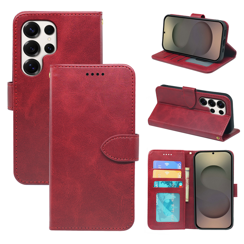 Samsung Galaxy S25 Series Book Flip Case Leather Wallet