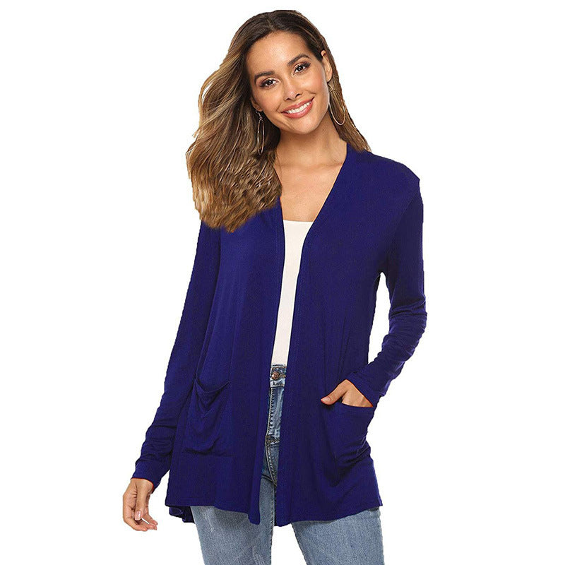 Versatile Cardigan Mid-length Long Sleeve Coat