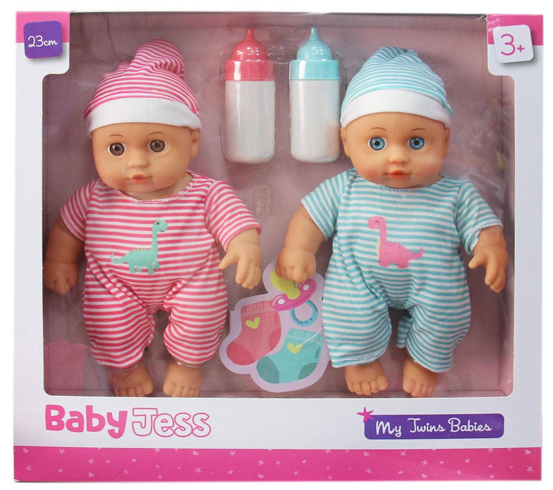 Twins Baby Dolls & Accessories 2-Pack – 23cm Play Set