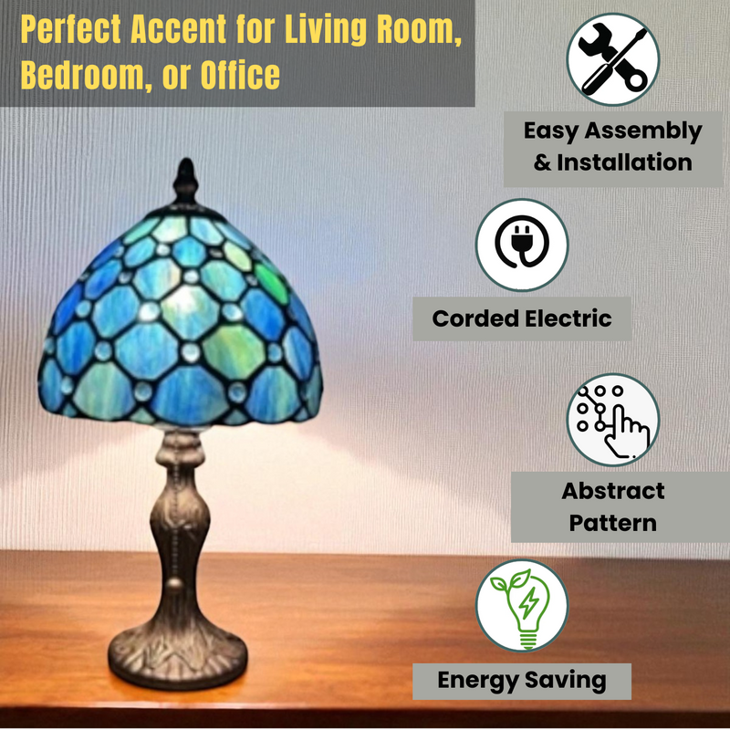 8" SHADE  BLUE TIFFANY LAMP