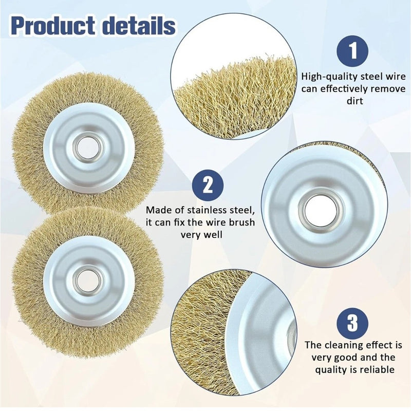 NEW 2Pc Replacement for Ryobi RAC814 Wire Brush Fits for RY18PCA-0, OPC1800, OPC1815 UK