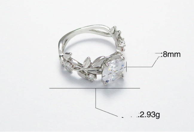 Explosive Branch Ring Ladies Fashion Zircon Flower Ring