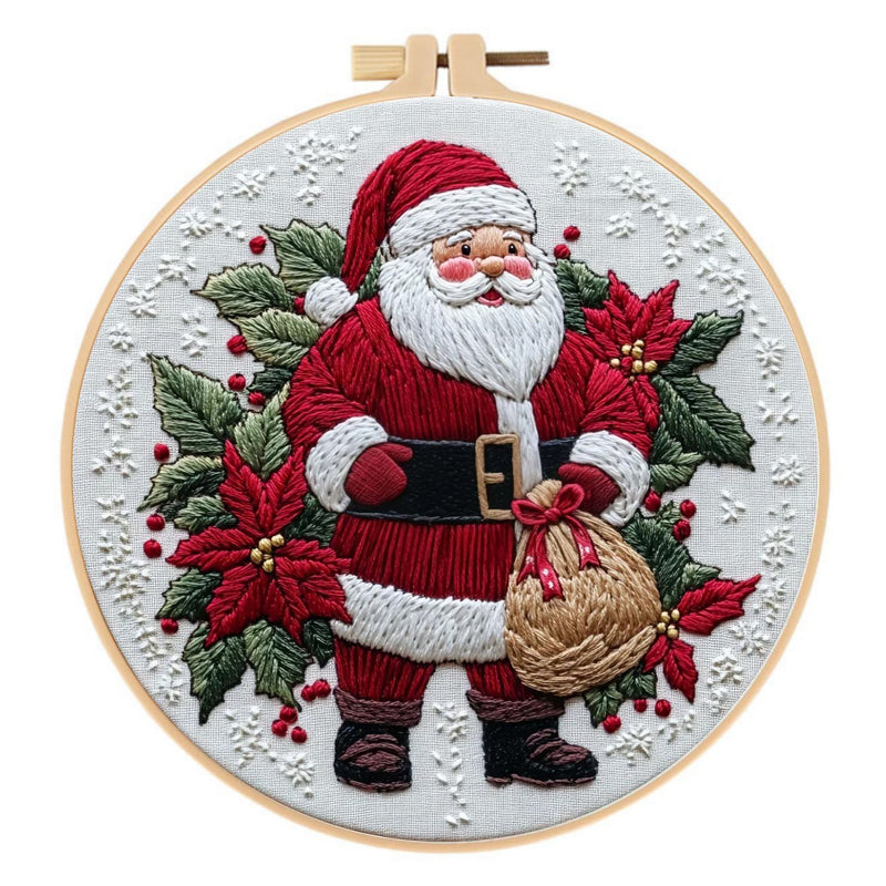Santa Claus Embroidery Kit Material Package