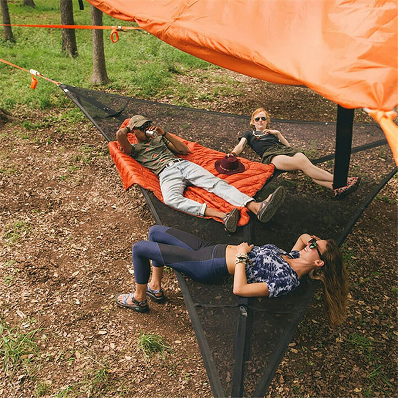Premium Multi-Person Portable Triangle Hammock - Outdoor Camping & Garden Relaxation