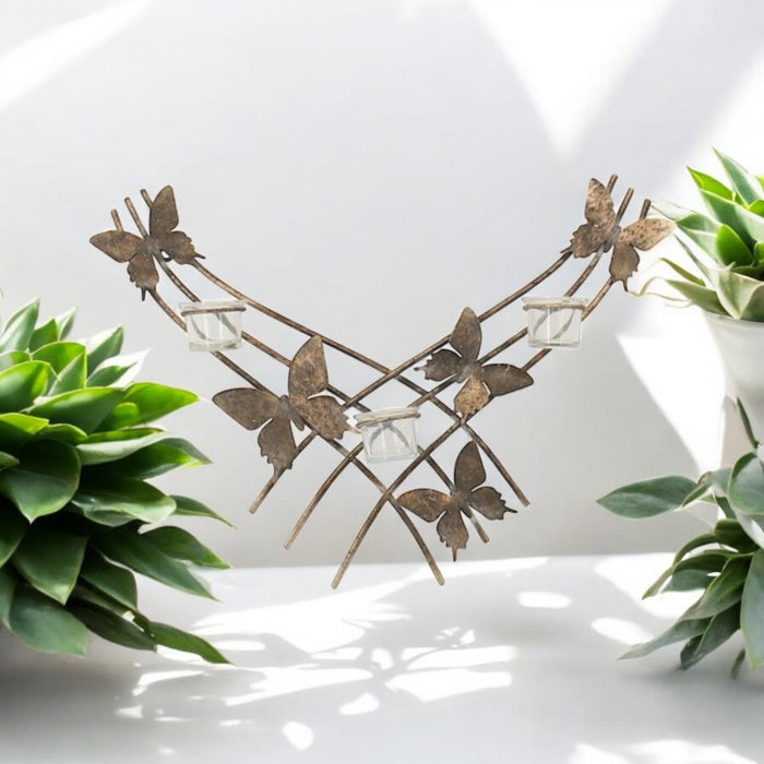 55CM METAL CANDLE HOLDER BUTTERFLY