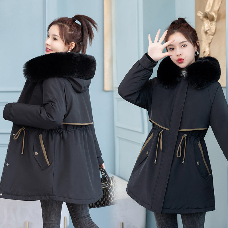 Removable Liner Mid-length Big Fur Collar Coat