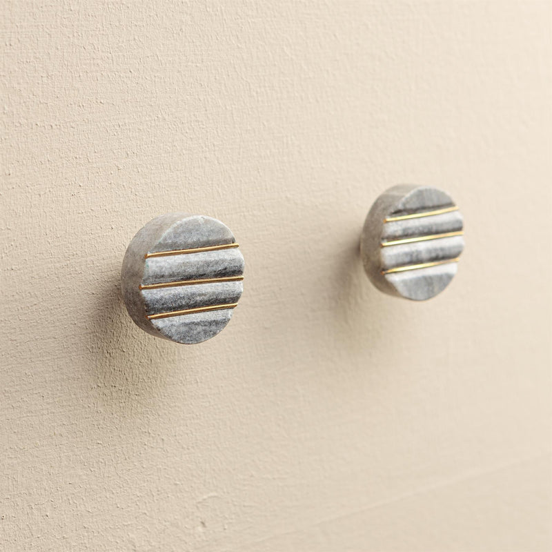 Giana Grey Marble Round Drawer Knobs