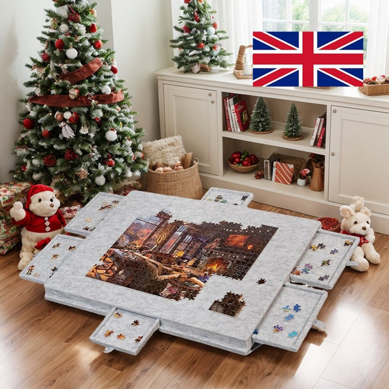 Felt Jigsaw Puzzle Board Portable Puzzle Storage-Table w/ 6 Slid Drawer 1000pcs