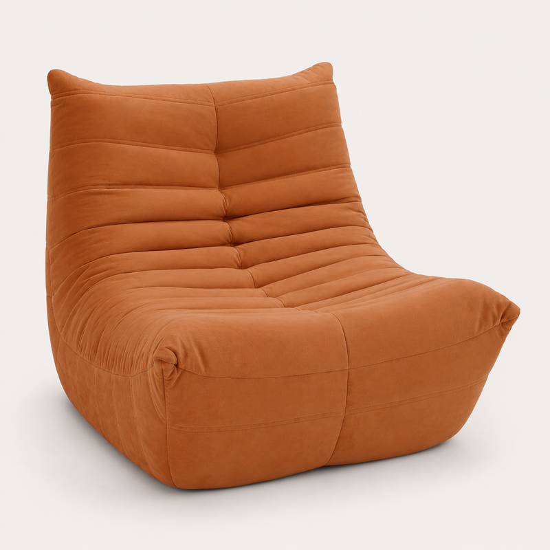 Caramel Brown Togo Inspired Floor Lounge Chair