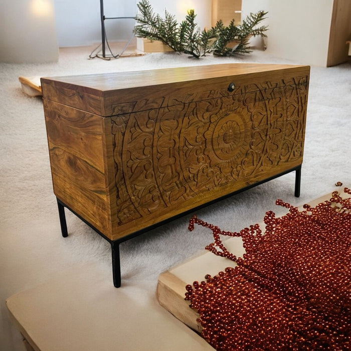 90CM WOODEN CHEST