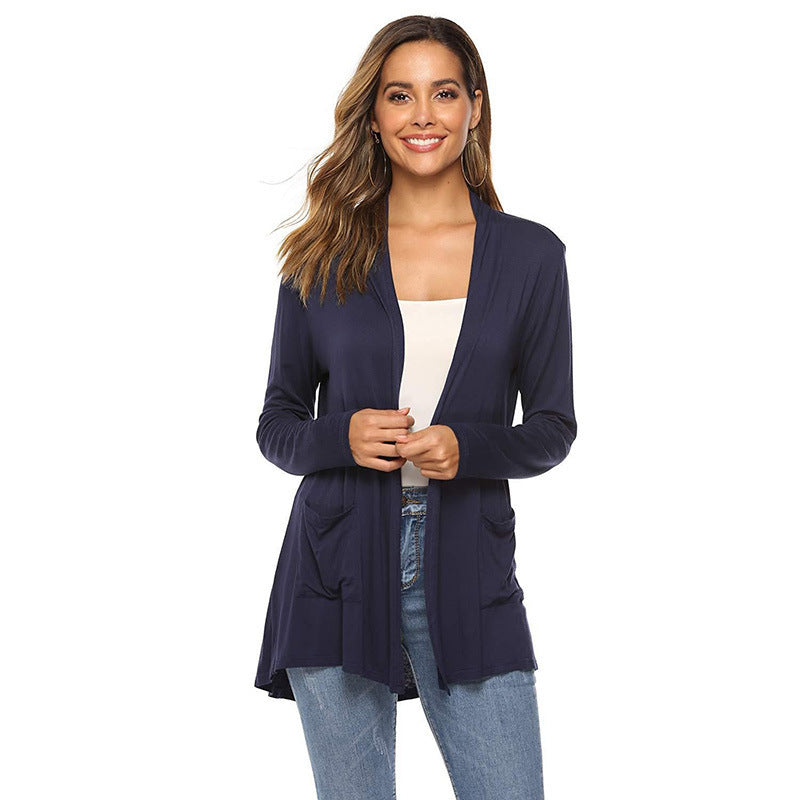 Versatile Cardigan Mid-length Long Sleeve Coat