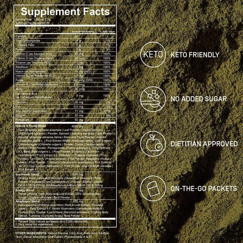 Factor Form Daily Greens Superfood Powder – Gut Health, Energy & Immunity | 30 Servings