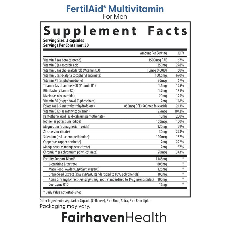 Fairhaven Health FertilAid for Men, MotilityBoost, and CountBoost Combo | Men’s Fertility Supplements