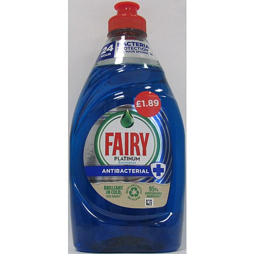 Fairy Platinum A/Bacterial Washing Up Liquid 383ml (Case of 10)