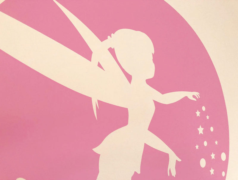 Fairy Wall Sticker Silhouette - Girls Bedroom Decor - Moon & Stars Decal