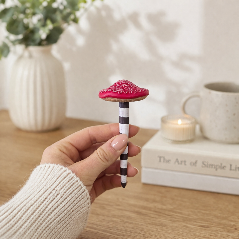 4pc Red Toadstool Miniature Garden Ornaments Resin Mushroom Set