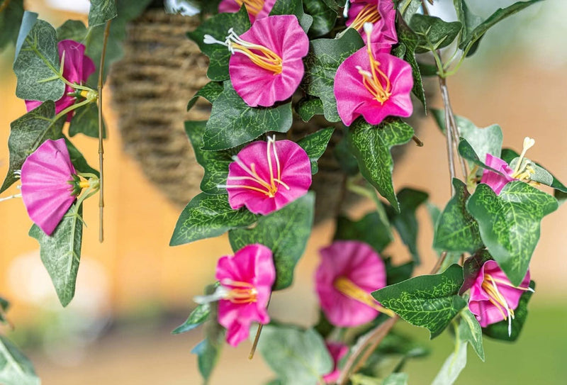 Artificial Pink Floral Hanging Basket with Trailing Flowers
