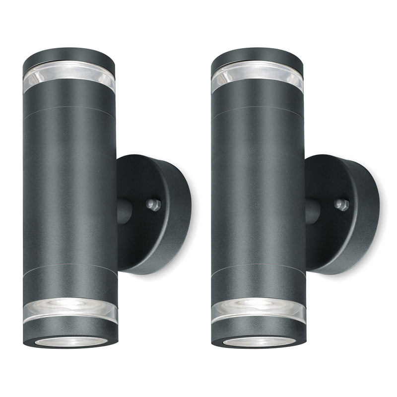 4lite Marinus GU10 Bi-Directional Outdoor Wall Light without PIR - Anthracite