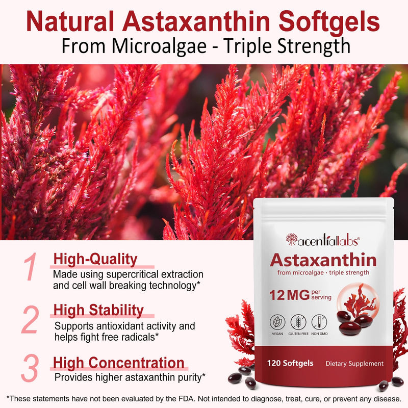 FBGVKJWI Astaxanthin 12mg – 240 Softgels | Premium Antioxidant & Immune Support