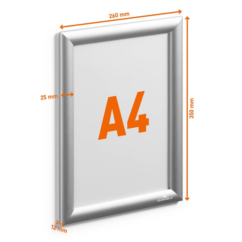 Durable Outdoor Snap Frame Weatherproof Poster Holder Notice Board | A4 Silver