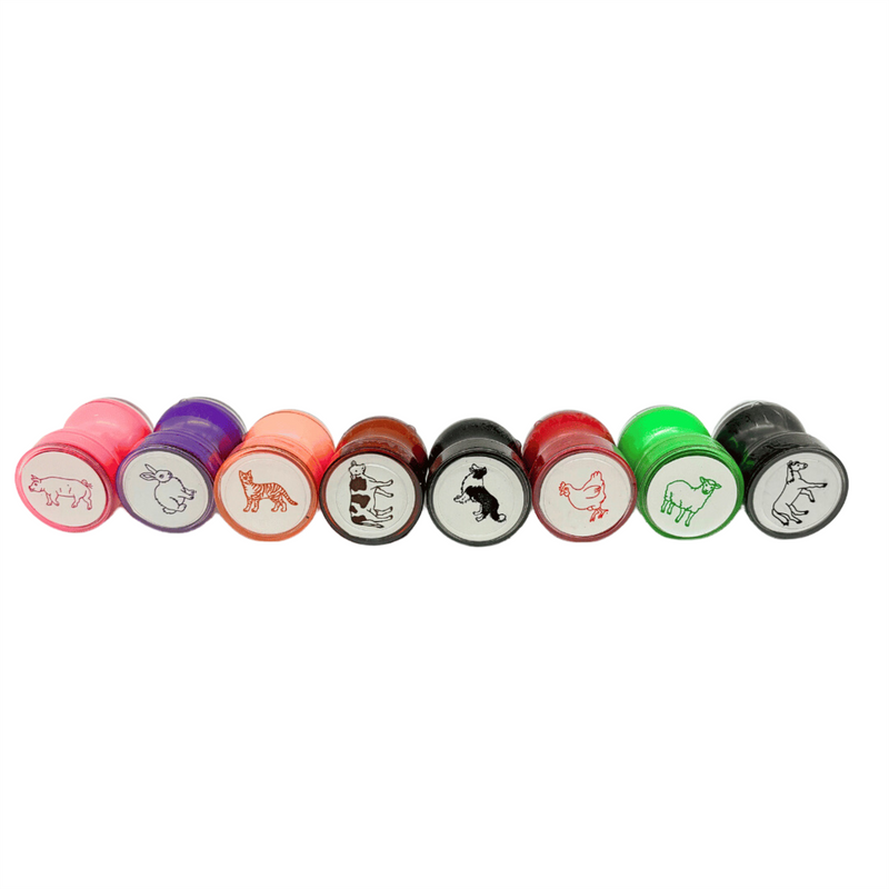 Double Sided Self Inking Farm Animal Stamper with Roller (single)