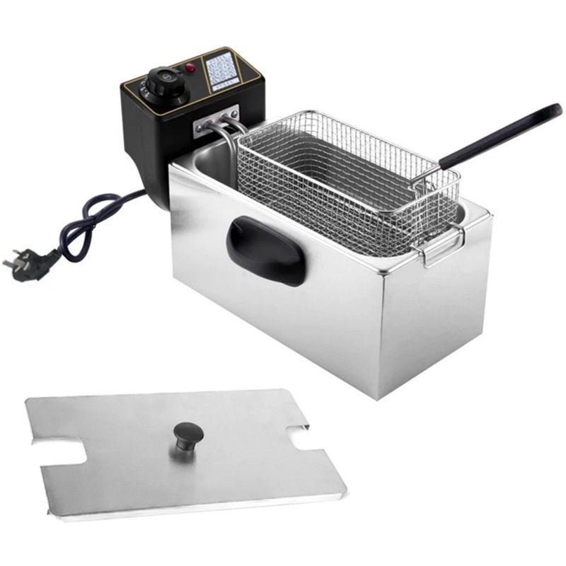 4L 2KW Commercial Electric Deep Fat Fryer Stainless Steel Countertop Chip Fryer