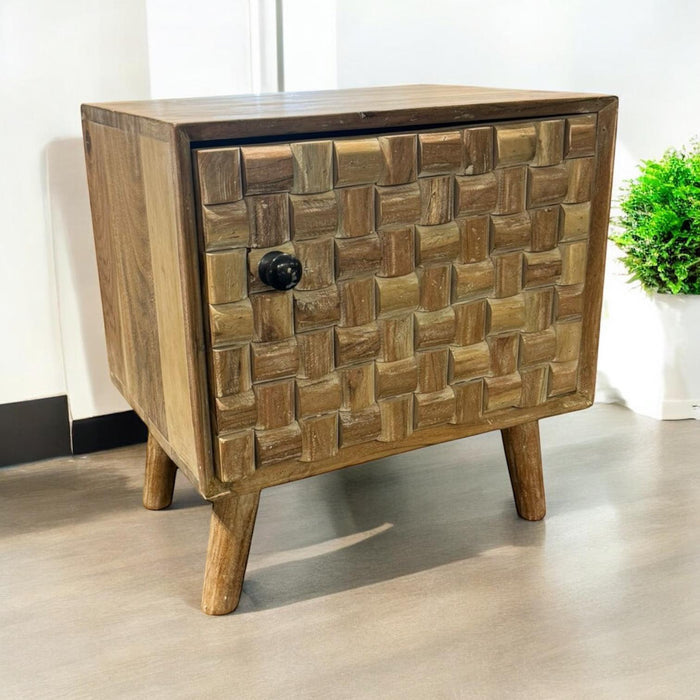 47CM WOODEN BEDSIDE CABINET