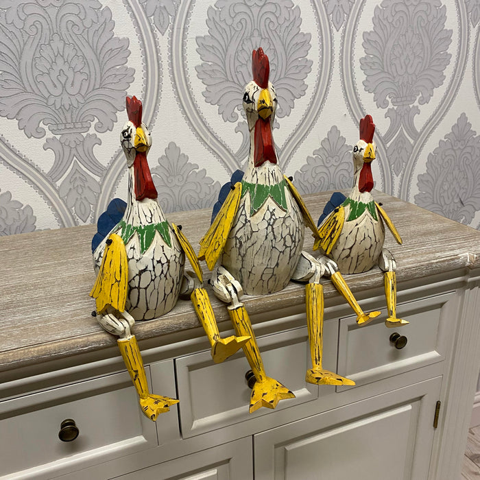 SET 3 30/25/20CM CRACKLE CHICKEN