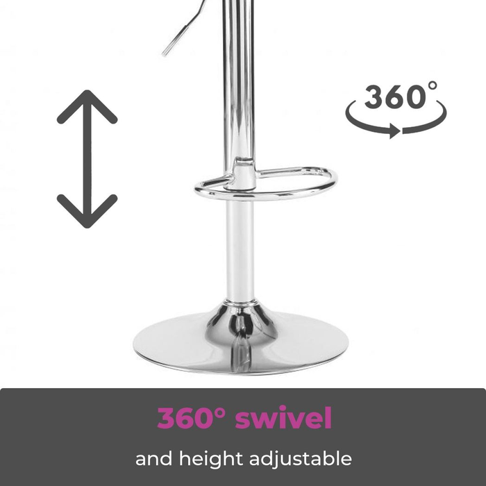 Neo Set of Two Grey Leather Bar Stools