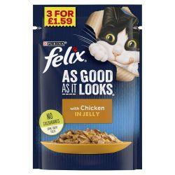 FELIX AS GOOD AS IT LOOKS Chicken in Jelly  3 for £1.59