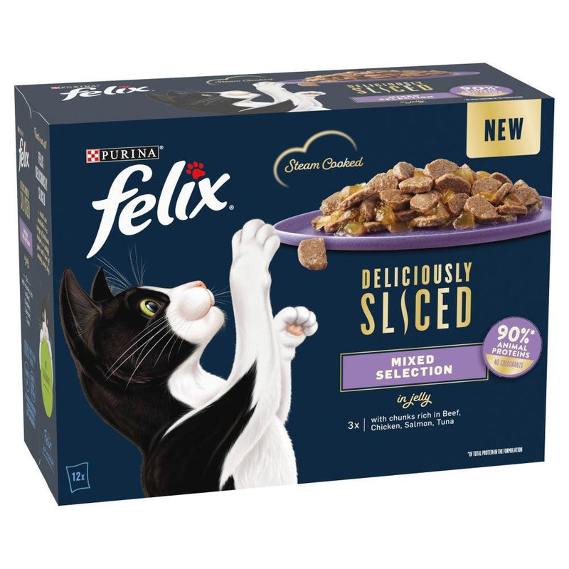 Felix Deliciously Sliced Mixed Selection in Jelly 12 x 80g - Case of 4