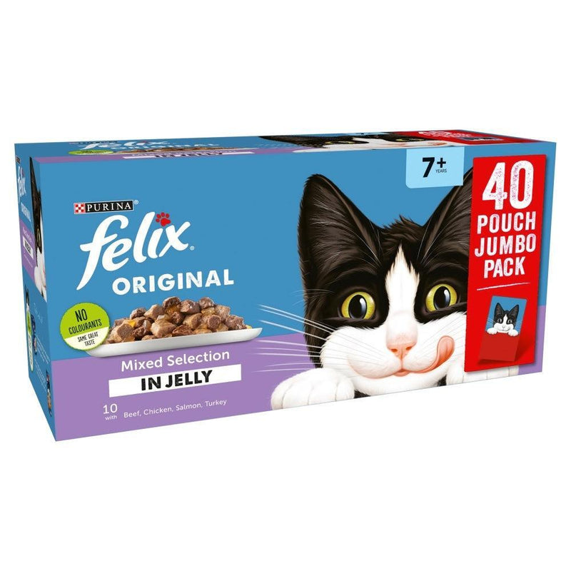 Felix Original Senior 7+ Mixed Selection (Chicken) in Jelly Pouches 40 x 100g