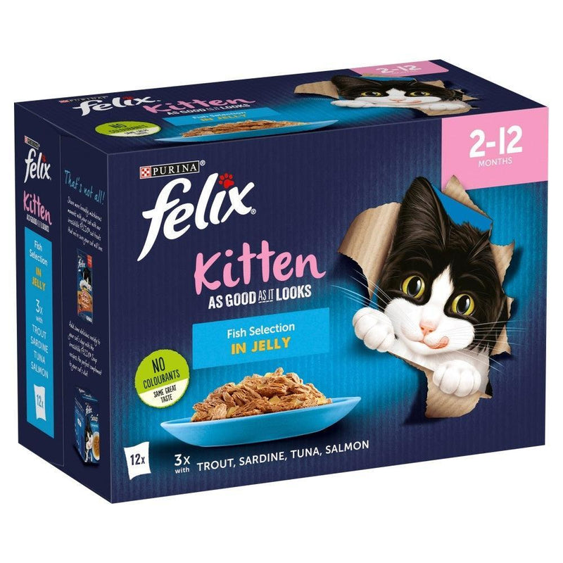 Felix Pouch As Good As It Looks Kitten Fish 12 x 100g