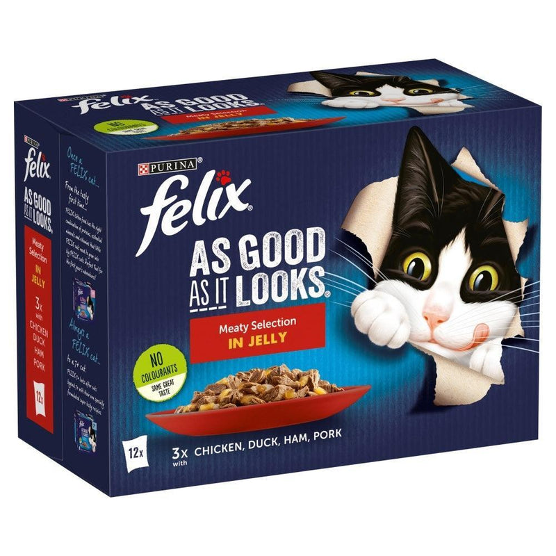 Felix Pouches As Good As It Looks Meaty Selection (Ham) in Jelly 12 x 100g