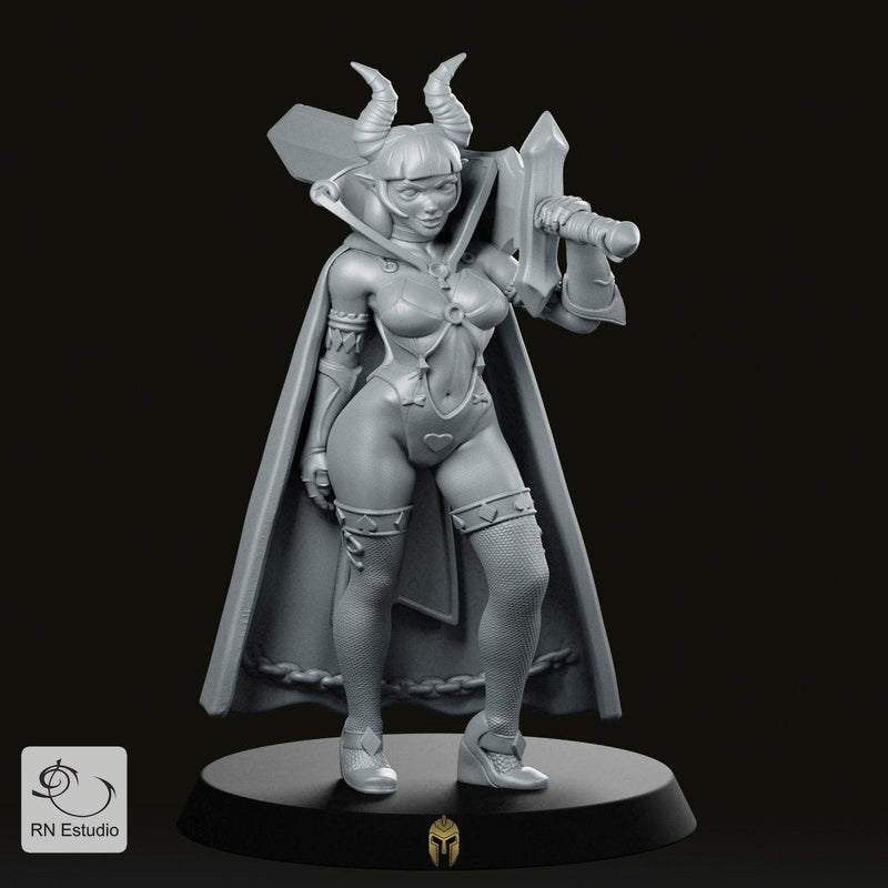 Female Deamon Ambrosia Miniature Horned Sword Demon