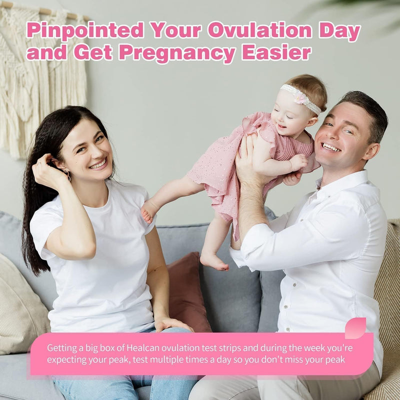 HEAL-CHECK 25 Count Ovulation Test Strips with Cups – Bulk LH Ovulation Predictor Kit for Home Fertility Testing