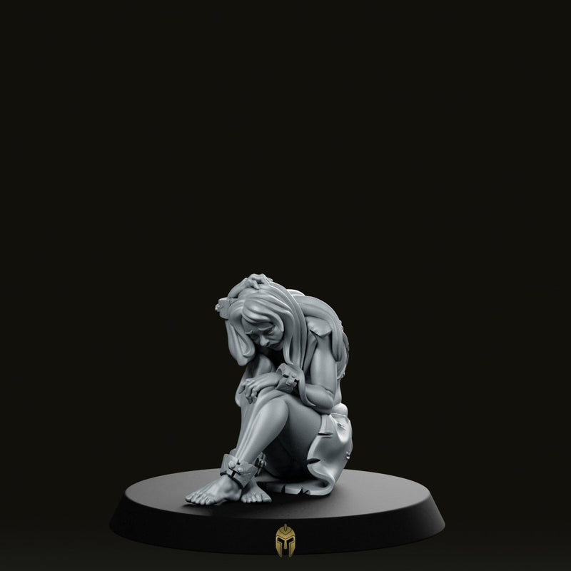 Female Prisoner Fantasy Miniature Shackled Captive Human
