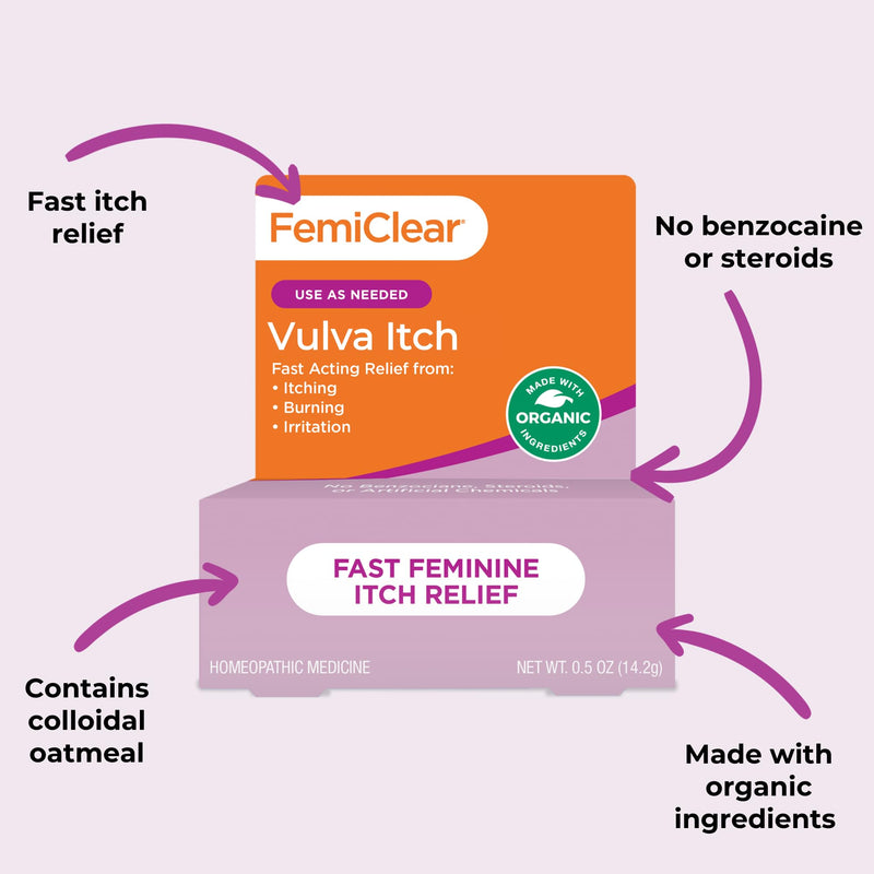 FemiClear Vaginal Ointment | Pure Botanical Extracts | External Comfort 0.5oz (Pack of 2)
