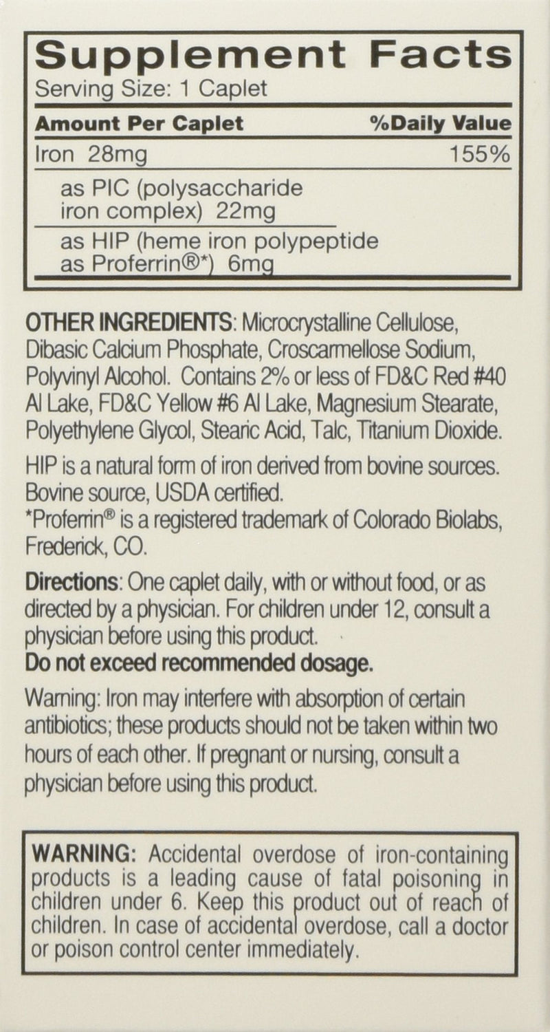 Feosol Complete with Bifera Iron 30 Caplets (3 Pack) | Iron Supplement