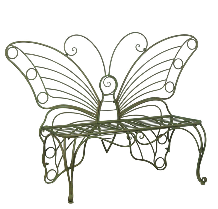 GREEN BUTTERFLY METAL BENCH