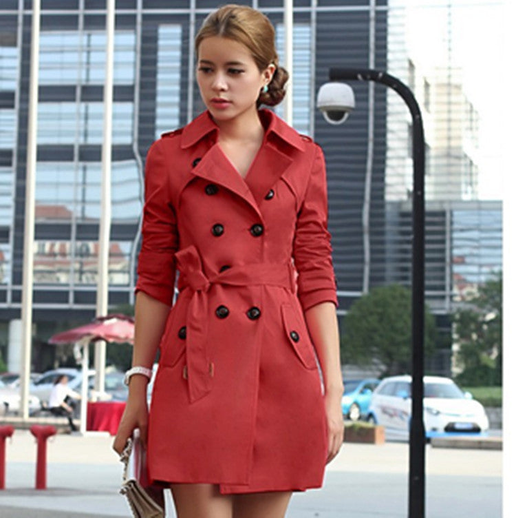 Spring And Autumn Women's Double-breasted Trench Coat Coat