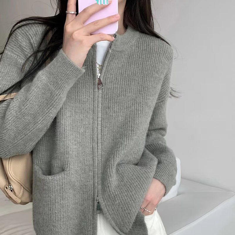 Design Temperature-sensitive Soft Wind Soft Glutinous Sweater Coat