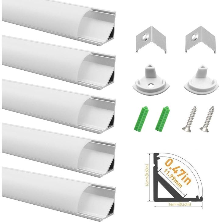 LED Aluminium Profile V Shape 1m 5 Pack Silver LED Strip Channel LightingWill