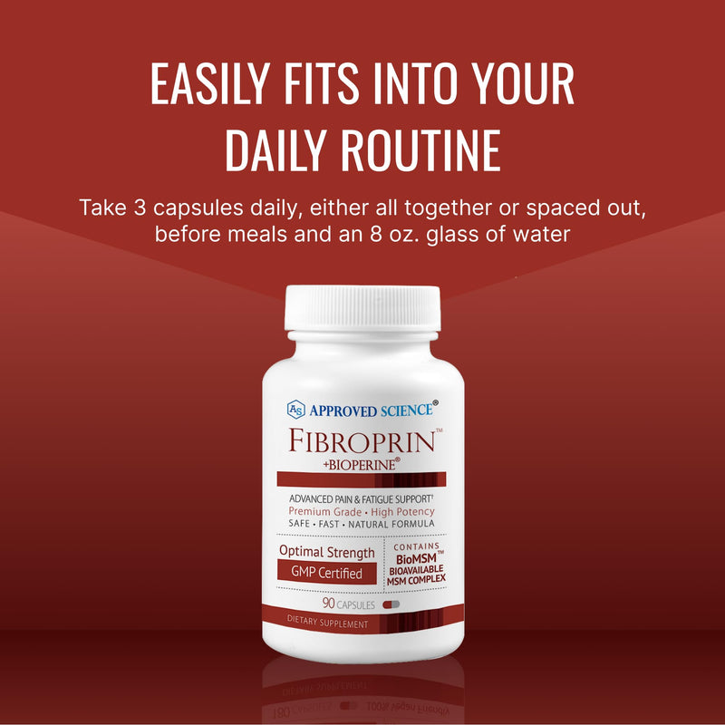 Approved Science Fibroprin - Ease Nerve & Muscle Aches | 90 Capsules | Made in USA