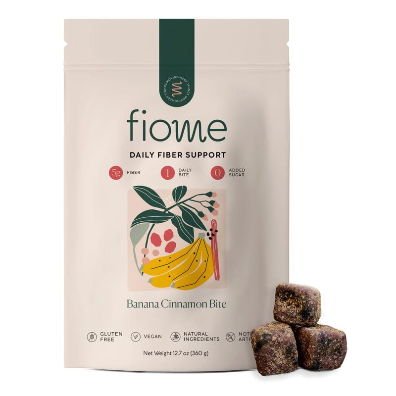 Fiome Fiber Supplement - 5g Daily Fiber Bite for Regularity, Digestion & Gut Health | Banana Cinnamon, 30 Servings
